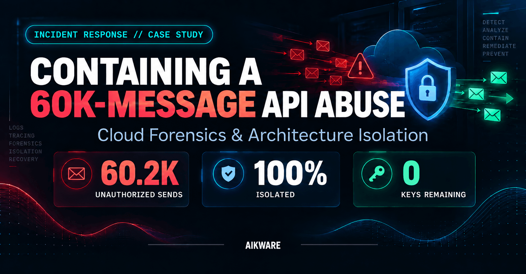 Containing a 60K-message API abuse — cloud forensics and architecture isolation case study